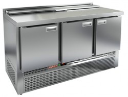SLE2-111GN (1/6) стол для салатов охл.(+2+10), 3 двери, 1485х700х850мм, ниж.распол.агрегата